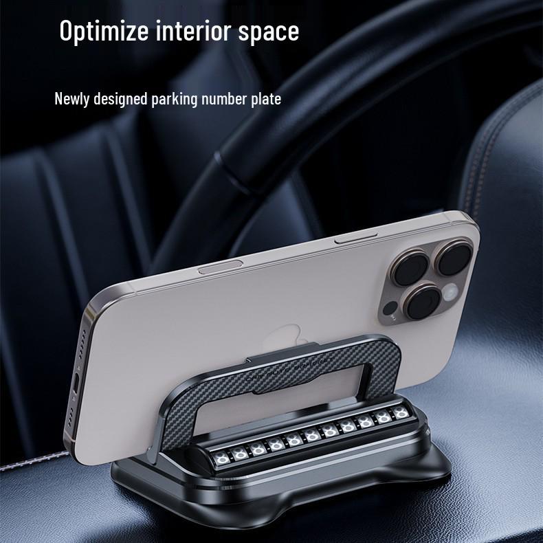 2025 Car Phone Holder & Temporary Parking Roller Plate for Dashboard Navigation