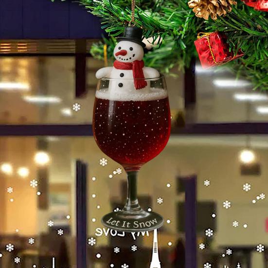 Vánoční ozdoba Kelímek na pití Závěsný přívěsek Personalizovaný sváteční lanyard Dekorace pro rodinu přátele