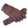 Men's Winter Fleece-Lined Pigskin Gloves for Cycling & Motorcycling