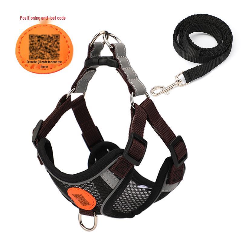 Reflective Breathable Suede Dog Harness and Leash Set for Small Dogs