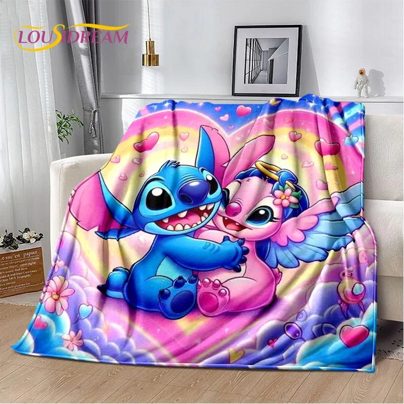 Coperta morbida in flanella con Stitch mostro cartone animato, Coperta da lancio Coperta comoda per picnic Letti Divano Casa Camera da letto Regalo Bambino