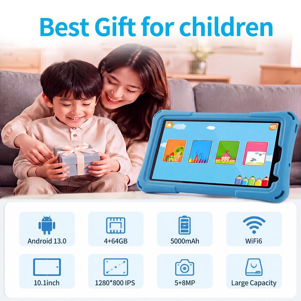 New Tablet 9.0 Inch Kids Quad Core 8GB 64GB Android 13 Tablets Kids Gifts