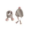 Ear Cap Children Scarf Hat Set Fur Ball Warm Knitted Cap All-match Wool Beanie Hat  Outdoor