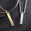 Hip Hop Gold Color Pendant Necklace Men's Women's Stainless Steel Cubic Zircon Charm Rock Jewelry Shiny Square Accessories