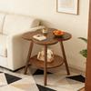 Modern Side Table - Small Accent Table for Living Room, Bedside & Balcony, Minimalist Coffee Table with Storage Shelf