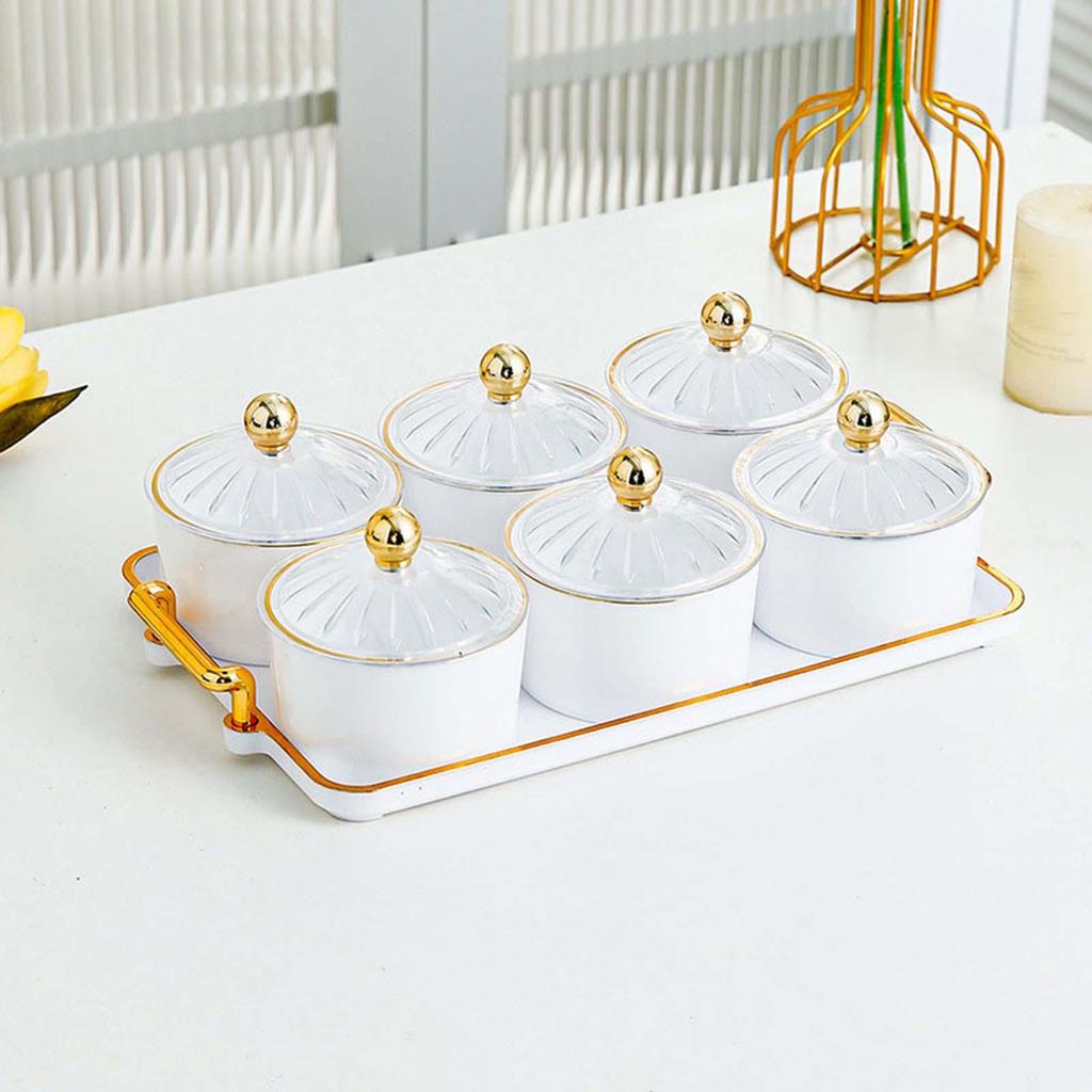 Creative Divided Serving Platter with Holder Food Storage Box Nuts Tray Snack Dishes for Candy Cookies Snacks