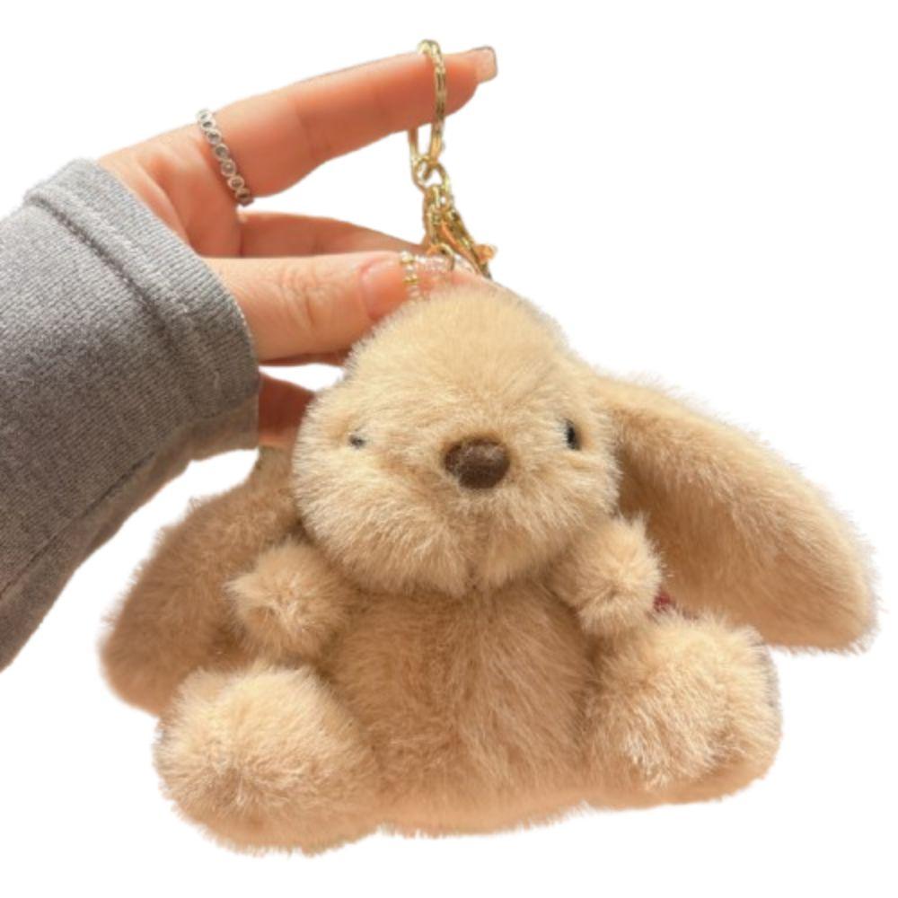 Charms Bag Rabbit Plush Pendant Fluffy Soft Metal Ring Rabbit Fur Keychains Decoration Horse Doll Rabbit Plush Key Ring Handbag