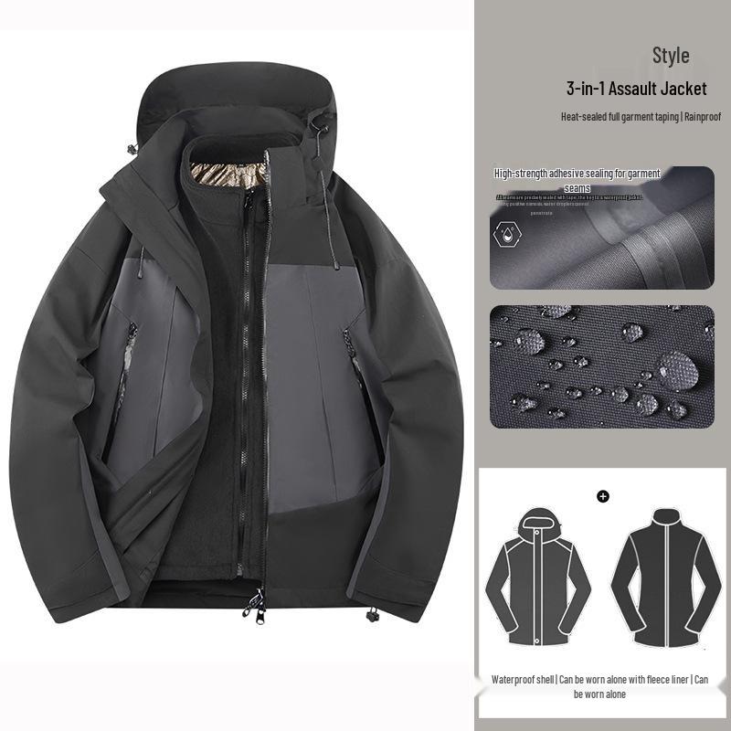 Women's 3-in-1 Wind & Waterproof Mountaineering Jacket with Custom Logo