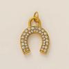 Fashionable and Trendy New Heart-shaped Pentagram Full Diamond Horseshoe Pendant Charms for Jewelry