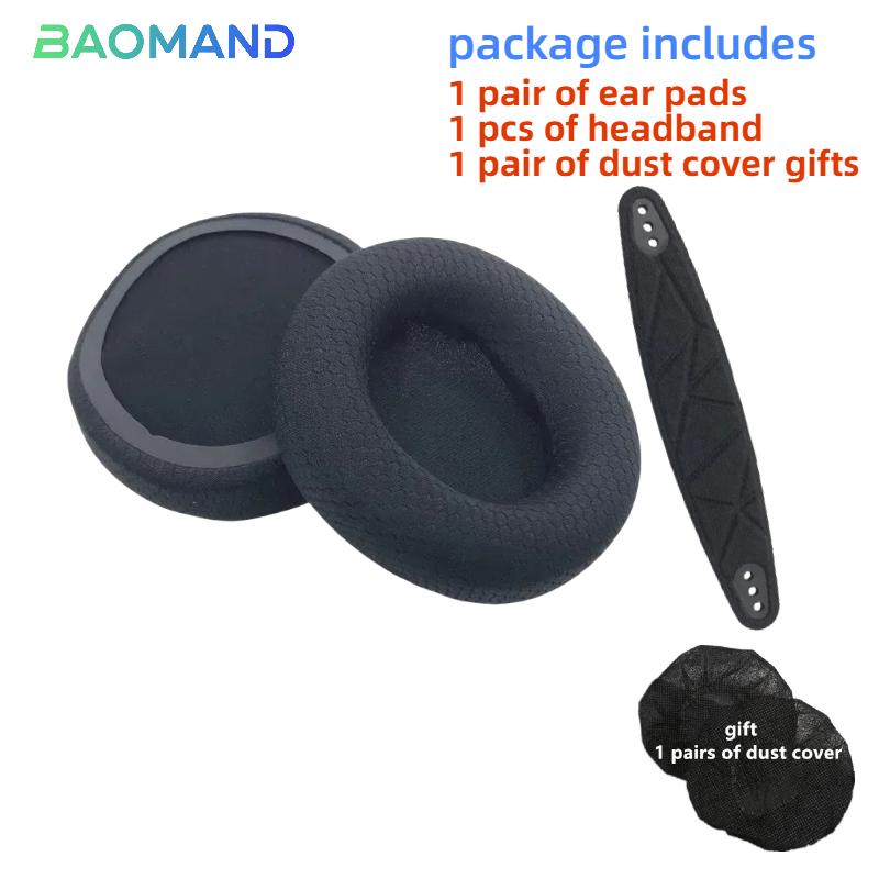 1 set di cuscinetti auricolari e archetto di ricambio per cuffie Arctis Nova Pro Cablate Nova 1/1X/1P/3/5/7/7X/7P Copertura per cuscinetto auricolare in memory foam