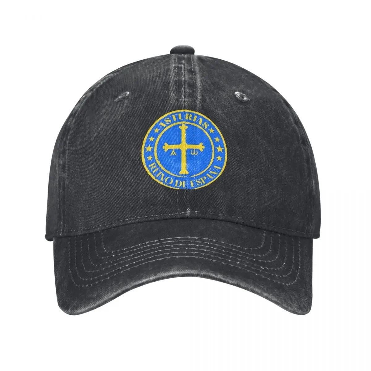 

Spain Asturias Flag Baseball Cap Retro Distressed Denim Victory Cross Snapback Hat Men Women Outdoor Summer Caps Hat One Size