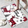 1Pcs Anti Fatigue Kitchen Rugs Merry Christmas Deer Print Waterproof Non-Slip Thick Cushioned Kitchen Mat Heavy Duty Comfort Standing Mat for Kitchen