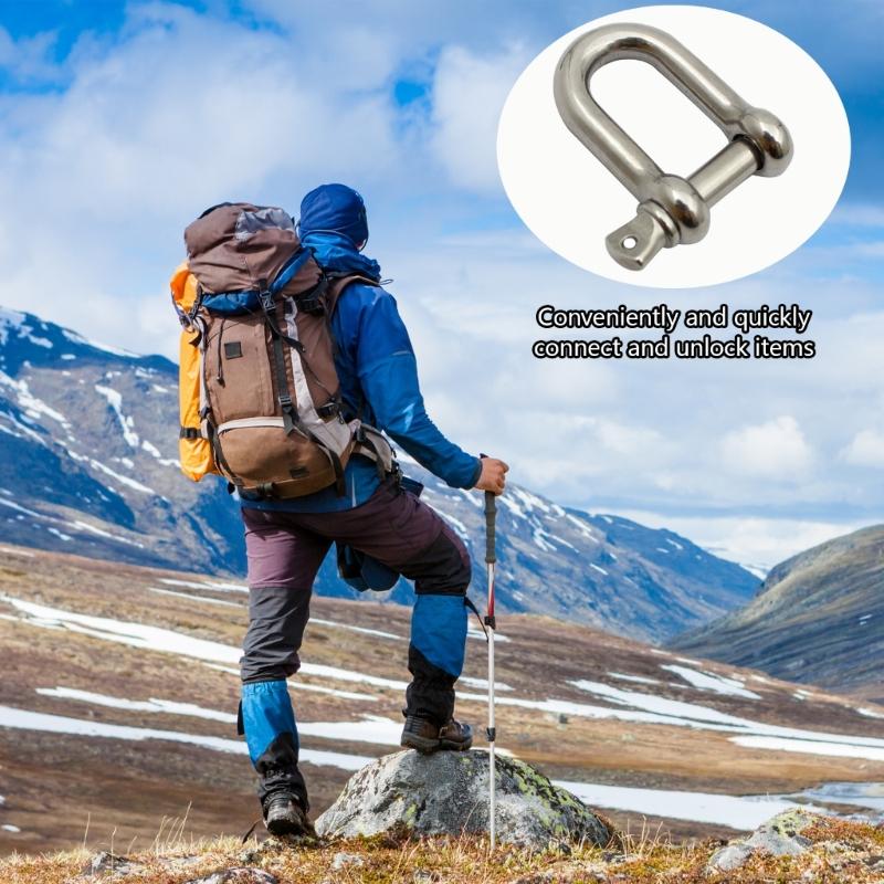 4pcs Upgrades Stainless D Rings Heavy Duty D Shaped Quick Disconnect Clip set for Easy Connection & Release Applications