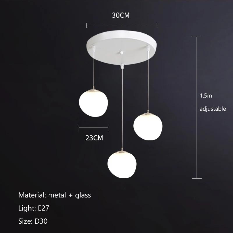 Nordic Minimalist Staircase Chandelier Bubble Glass Light Luxurious Living Room Family Kitchen Restaurant Celing Pendant Lamp