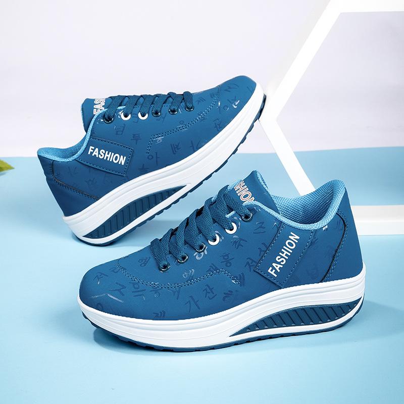 Rocking shoes women's shoes 2025 spring and autumn new leather walking mother shoes casual sports shoes platform foreign trade travel shoes