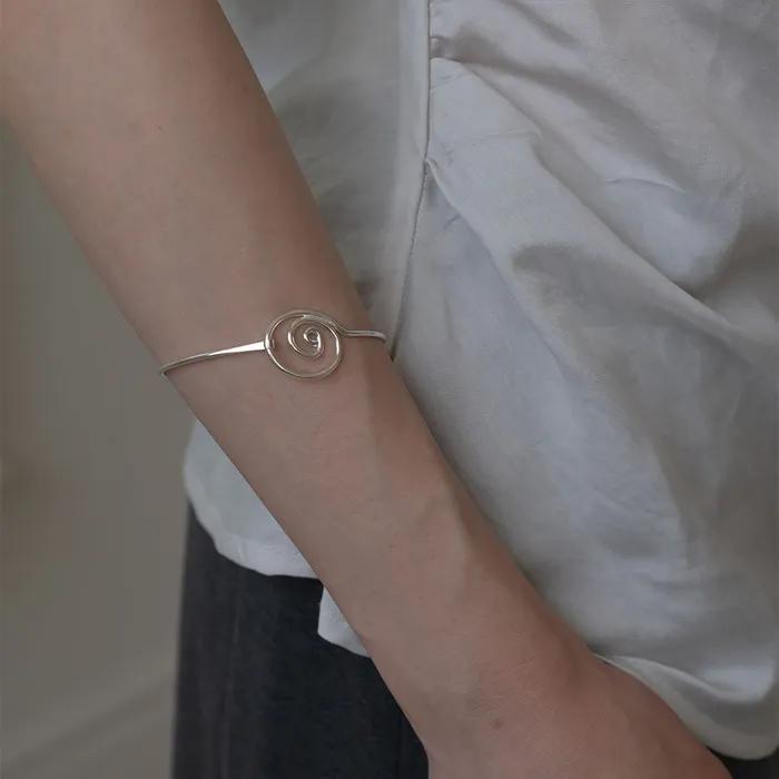 silver925 spiral bangle bracelet (2color)