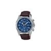 50 Meters Waterproof, Fashionable, Quartz Movement, Leather Strap, Japanese and Korean Watch, Men's Watch, Blue Dial MTP-W500L-2A