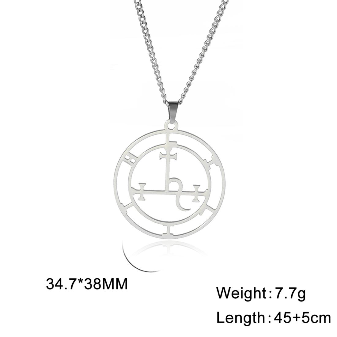 

Mythical Goddess Sigil of Lilith Necklaces Stainless Steel Demon Seal Marbas Pendant Necklace Solomon Amulet Jewelry