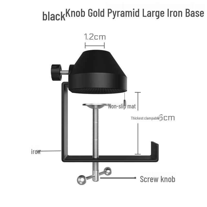 Lazy Person Phone Live Stream Stand with Mic Clip and Stable Boom Base