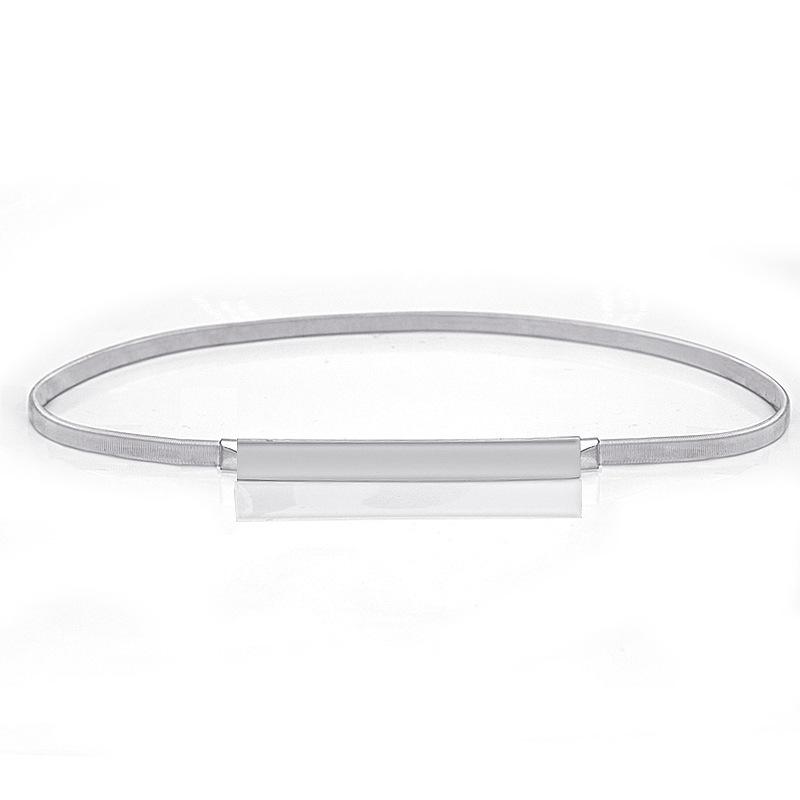 Elegant Women Metal Elastic Belts Gold Silver Skinny Thin Waist Belt Ladies Female Decorative Waistband Straps