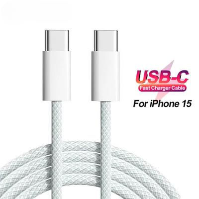 Cable de carga rápida USB C PD de 60 W para iPhone 15 Pro Max Samsung S24 Ultra, accesorios de línea de datos de carga tejida