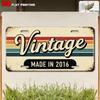 Vintage City Scenery Coordinate Year Letter License Plate Metal Tin Sign Retro Wall Decor For Bar Cafe Home Garden