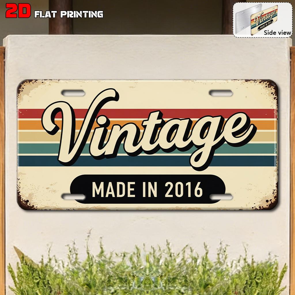 Vintage City Scenery Coordinate Year Letter License Plate Metal Tin Sign Retro Wall Decor For Bar Cafe Home Garden