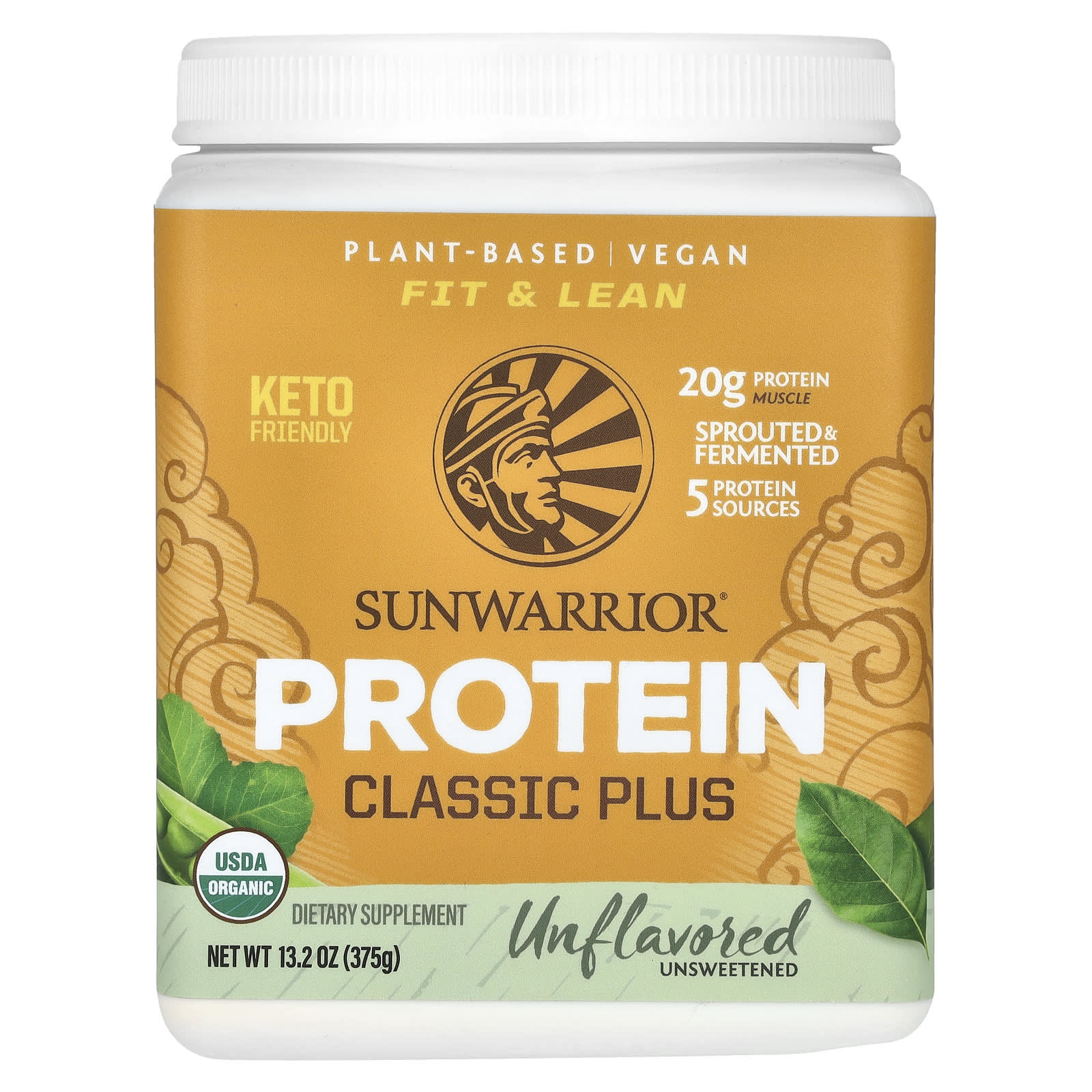 

Sunwarrior, Classic Plus Protein, Plant-Based, Unflavored, 13.2 oz (375 g)