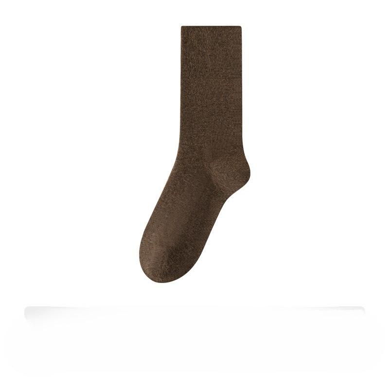 Men's Autumn and Winter Thickened Pure Cotton Long Socks, Loose-fitting Men's Socks, Antibacterial and Deodorizing Solid Color Long Socks