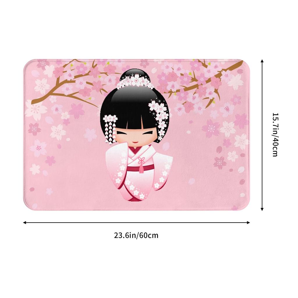 Japanese Sakura Flowers Cherry Blossoms Doormat Mat Anti-Slip Bath Kitchen Bedroom Rug Carpet 40*60cm