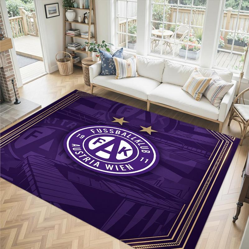 Austria Wien FC Design Crystal Velvet Carpet Cozy Non?Slip Printed Rug For Bedroom Living Room Entrance