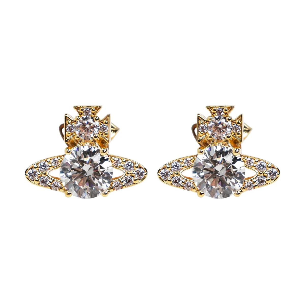 

Vivienne Westwood Original Design Brass Crystal Earrings Women Earrings Gold 6201034M02R102SM-R102 Basic Packaging-Dust Bag+Box