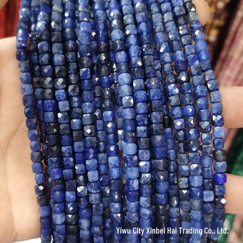 4x4mm Natural Stone Faceted Square Beads: Amethyst, Tourmaline, Garnet Jewelry Accessories