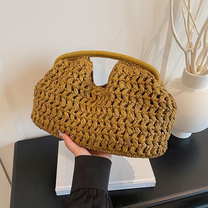 Elegant Woven Handbag Female Beach Straw Underarm Bag Versatile Exquisite Shoulder Bags Evening Bags For Women Gifts
