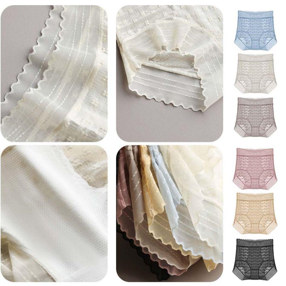 Hollow Out Lace Flower Briefs Ultra-thin Panties for Women Elastic Lace Mesh Panties  Lady
