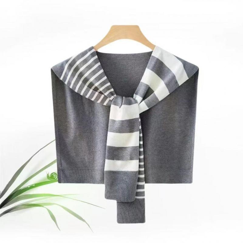 Elegantes Tuch kombiniert mit einem Hemd für Frühling und Herbst 2026 Neues gestreiftes Stricktuch und Schulterschutz Doppelt verwendbarer Umhang