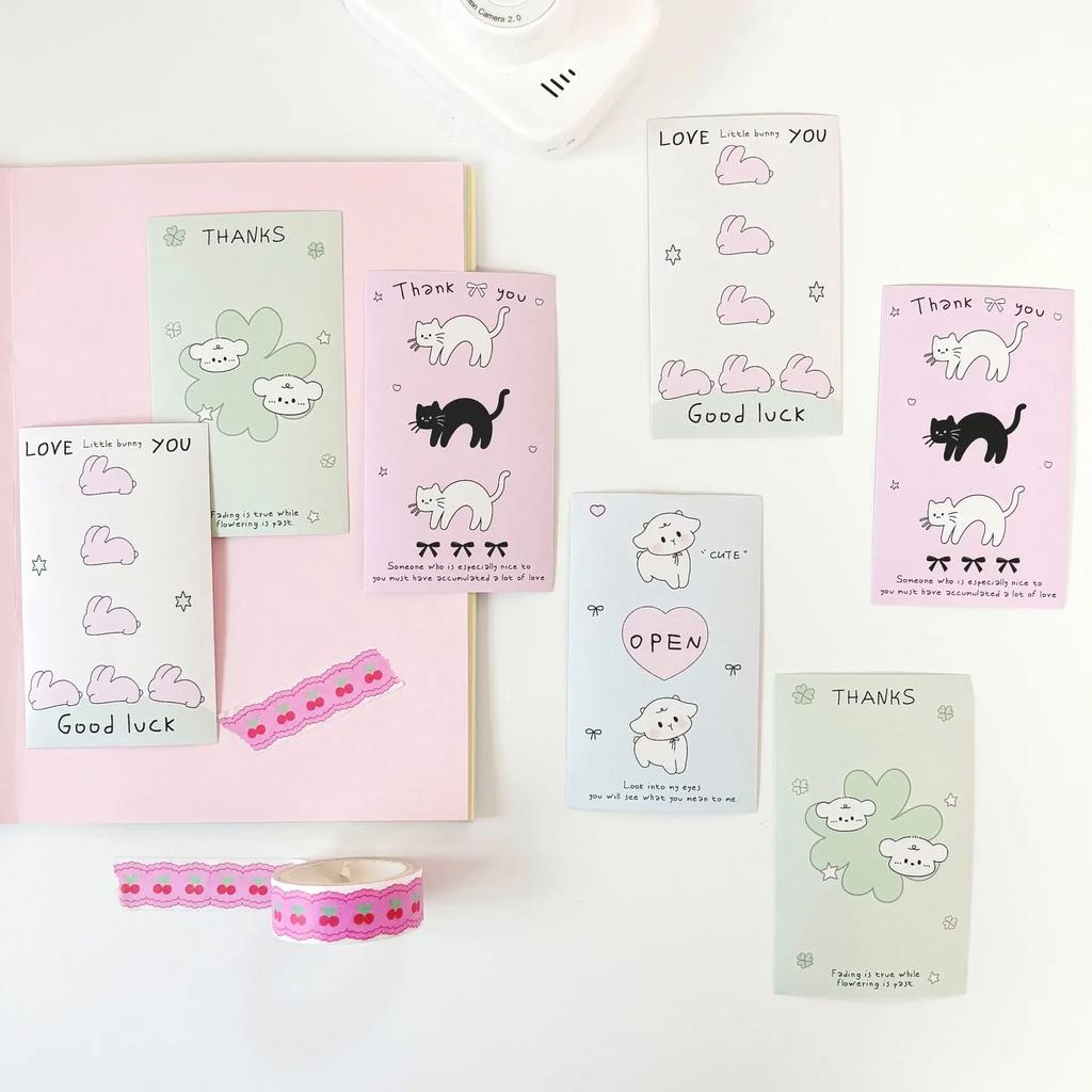 20Pcs Korean INS Cute Cat Lamb Puppy Sealing Stickers Kpop 3-inch Photocard DIY Packing Bubble Bag Carton Decor Label Stickers