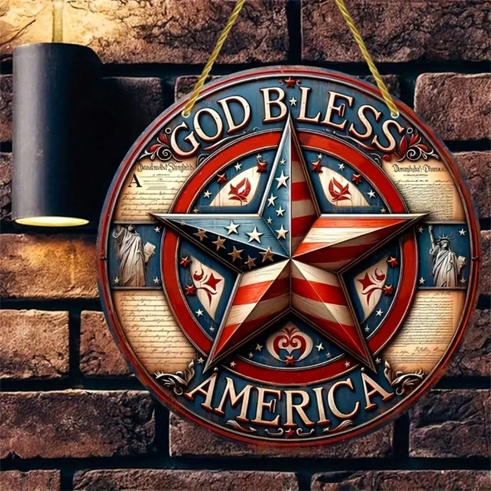 Amerikanische Flagge Metallblechschild Patriotische Heimdekoration Wandkunst