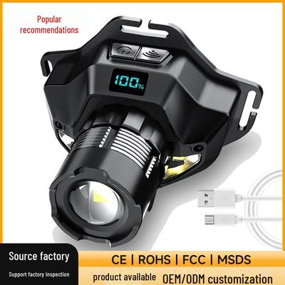 Rechargeable High-Lumen Headlamp with Digital Display for Night Fishing and Emergencies