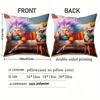 Grandma Vikama With Cat Funny Design Four-Season Pillow Covers Soft-To-The-Touch Cushion Covers Home Decor