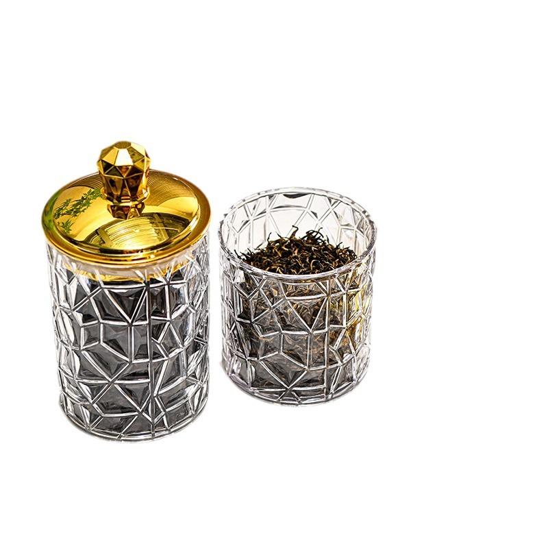 Luxusgläser Goldgläser Gold Luftdichte Acrylgläser / Luxus Gold List Gläser Lebensmittel Vorratsgläser