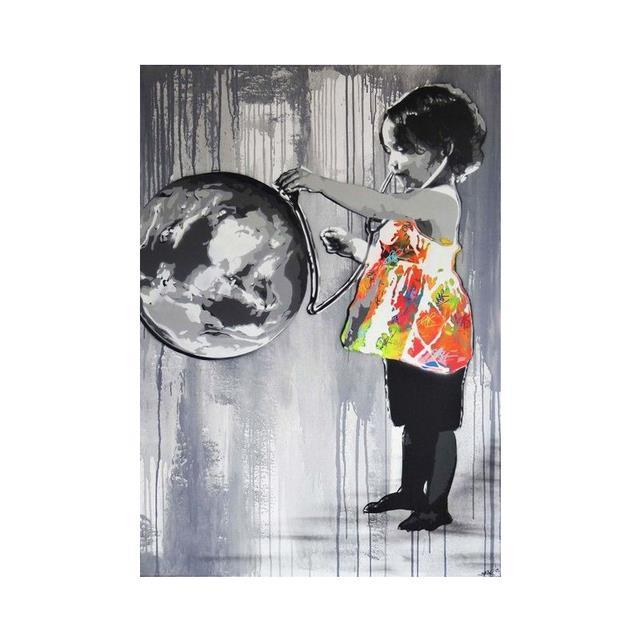 Banksy Graffiti-Kunst auf Leinwand, Gemälde an der Wand, Kunst, Poster und Drucke für Wohnzimmer, Home-Office, Dekoration, rahmenloses Dekor, Geschenke