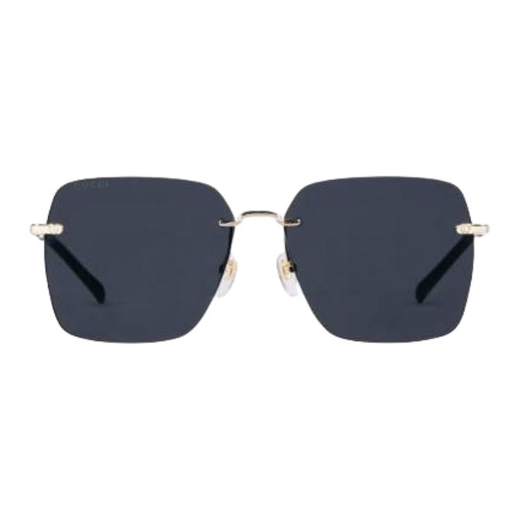 

GUCCI Logo Design Metallic Enamel Square Sunglasses Women s Light Gold 51