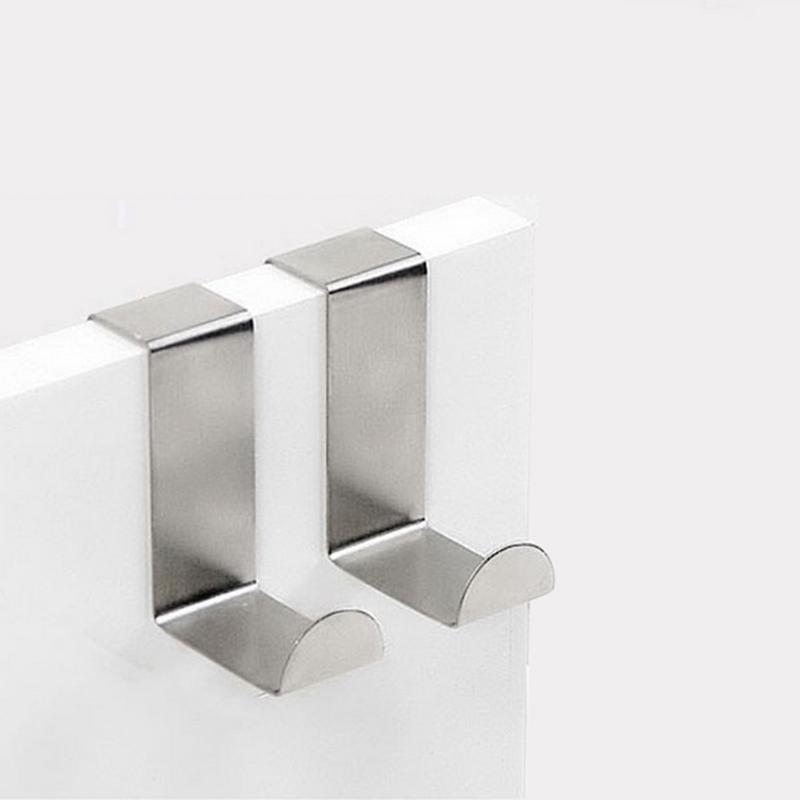 

2 Pcs Home Hook Stainless Steel Hang Over Door Multipurpose Hook For Clothes Hand Bags Hanging Foods Coat Towel Hanging Rack