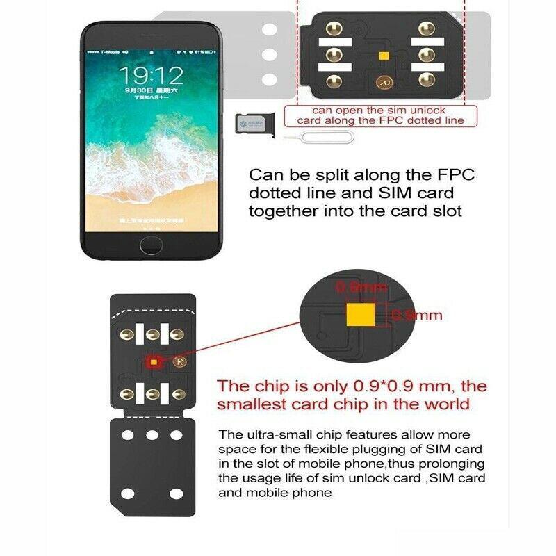R-SIM 14 Karta RSIM Nano Unlock dla iPhone XS MAX/XR/XS/8/7/6 4G iOS 12