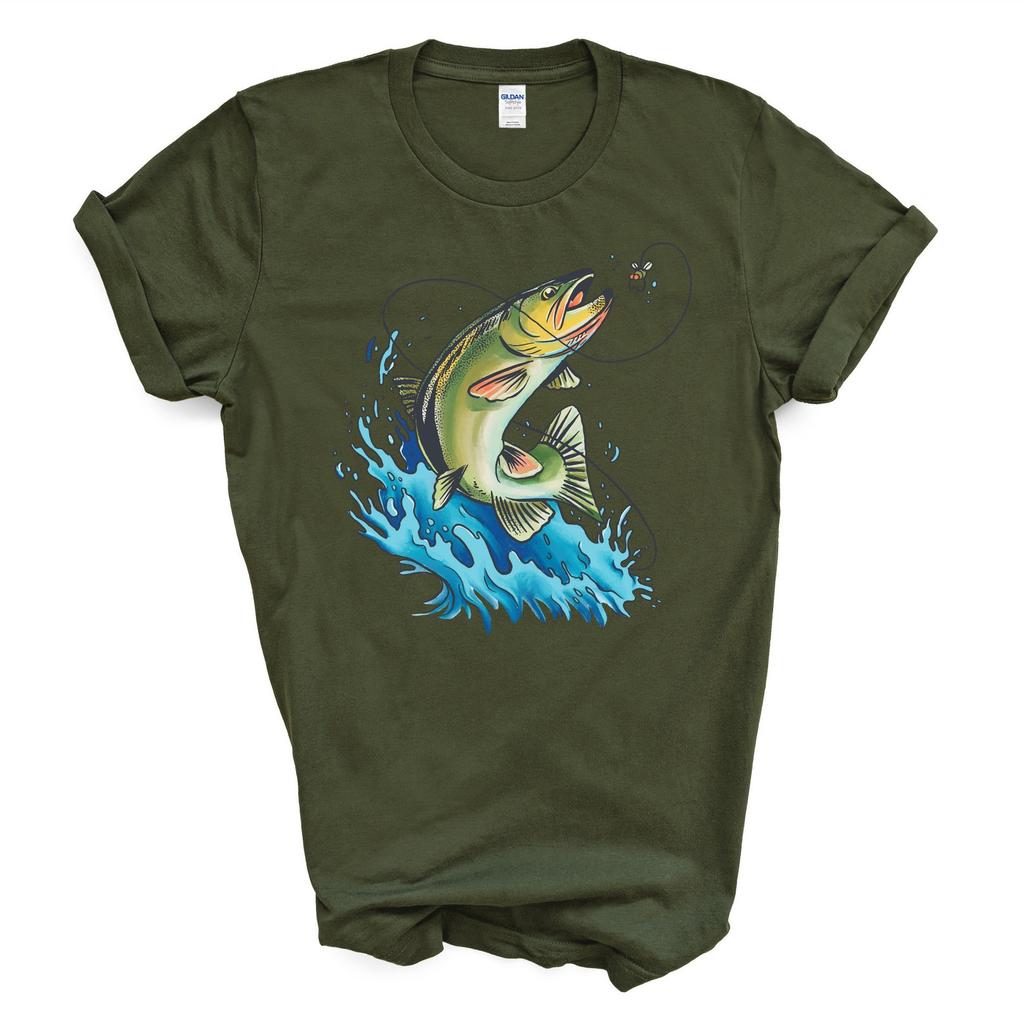 Fish Jump Shirt | Fishing Tshirt | Lucky Fishing Shirt | Gift For Fisherman | Fishermen Tee