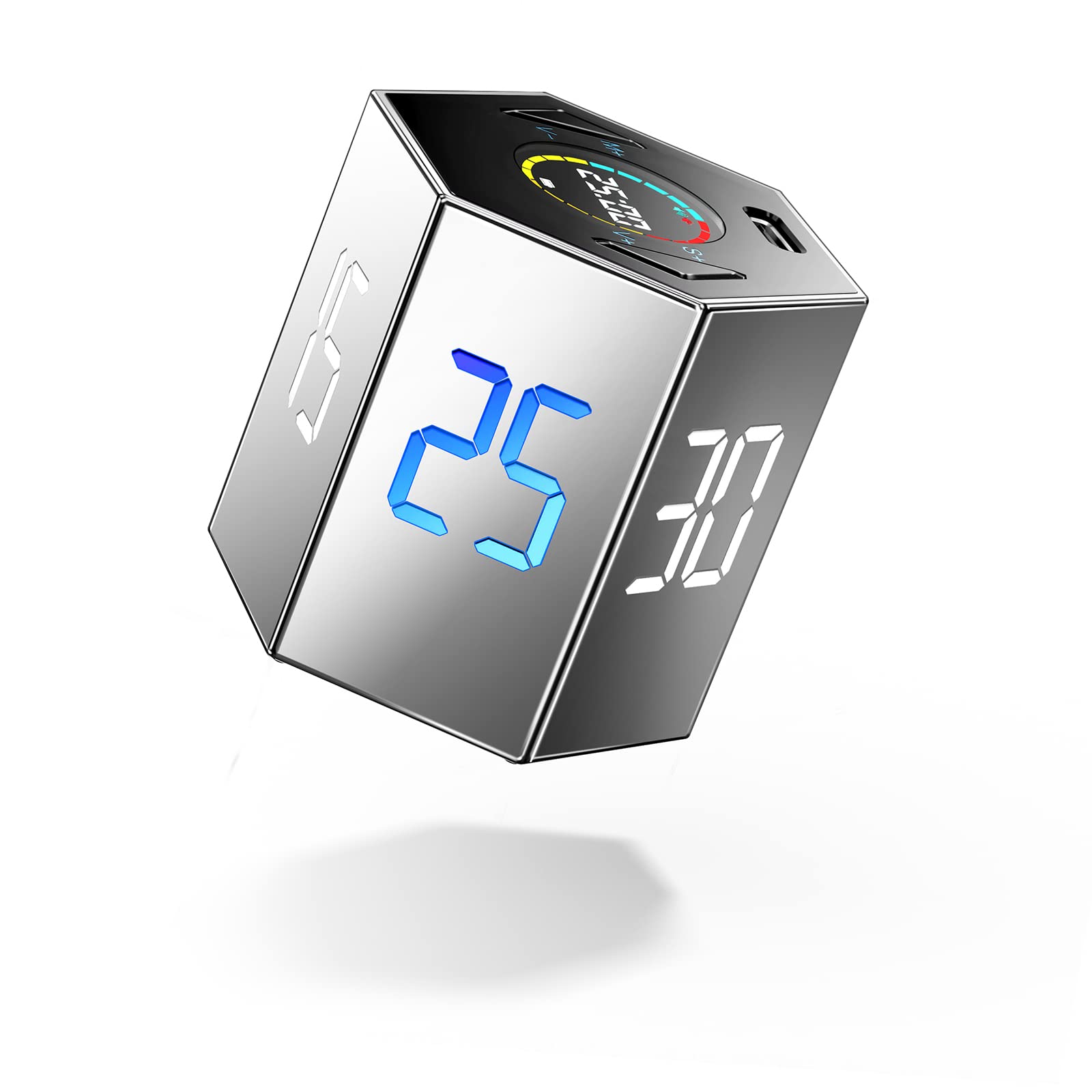 TickTime Hexagonal Prism Pomodoro Timer, Study Timer, Focus Timer, Kitchen Timer, Volume Adjustment Function, Maximum 99 minutes 59 seconds Countdown,