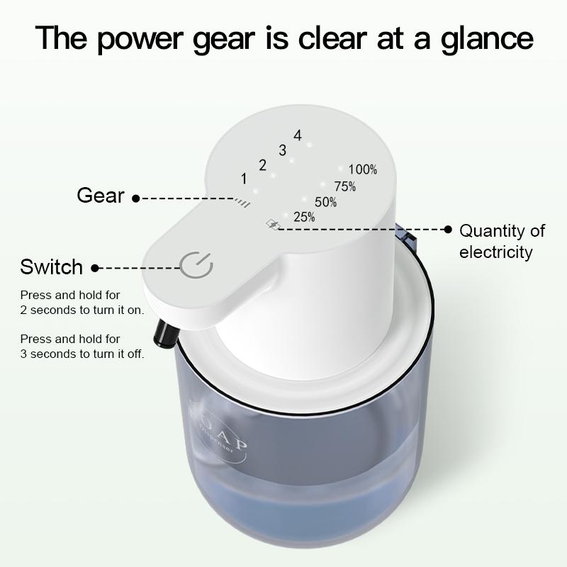 400ML Simple Wall-Mounted Intelligent Rechargeable Automatic Sensor Soap Dispenser Hand Washing Sanitizer Machine For Women/Men