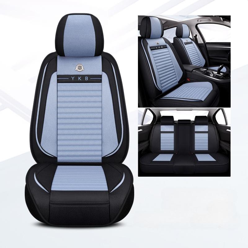 5-Seat Car Seat Cover Set, Full Car Seat Cushion Linen Car Seat Cover, All-Season Car Seat Cover Set, Compatible with Five-Seat Vehicles