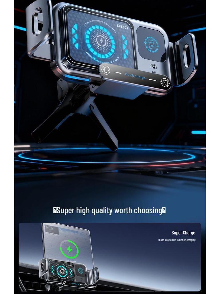 Foldable Car Phone Holder with Wireless Charging and Air Vent Mount